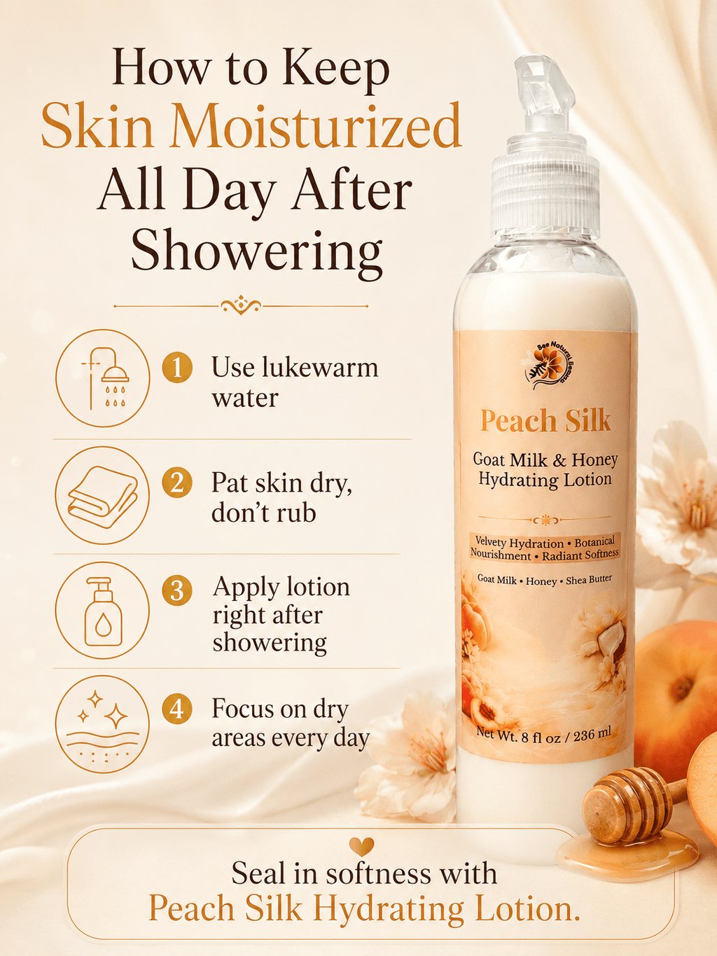 How to Keep Skin Moisturized All Day After Showering - Bee Nature's Essence